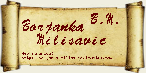 Borjanka Milisavić vizit kartica